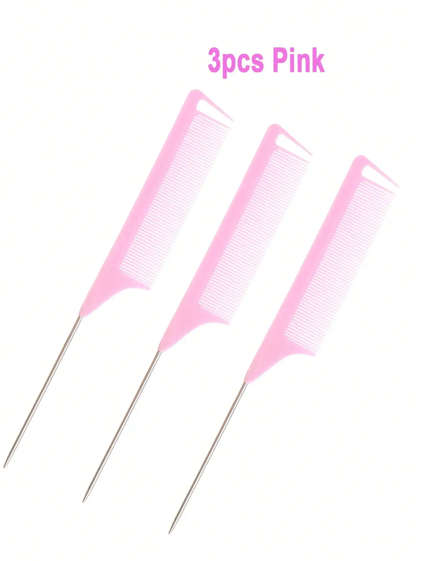 

3pcs/Set Stainless Steel Hair Comb With Fork, Pick And Fine Teeth For Professional Hair Salon Hair Brush ,Hair Styling Tools Hair Accessories,Summer,Holiday,Travel