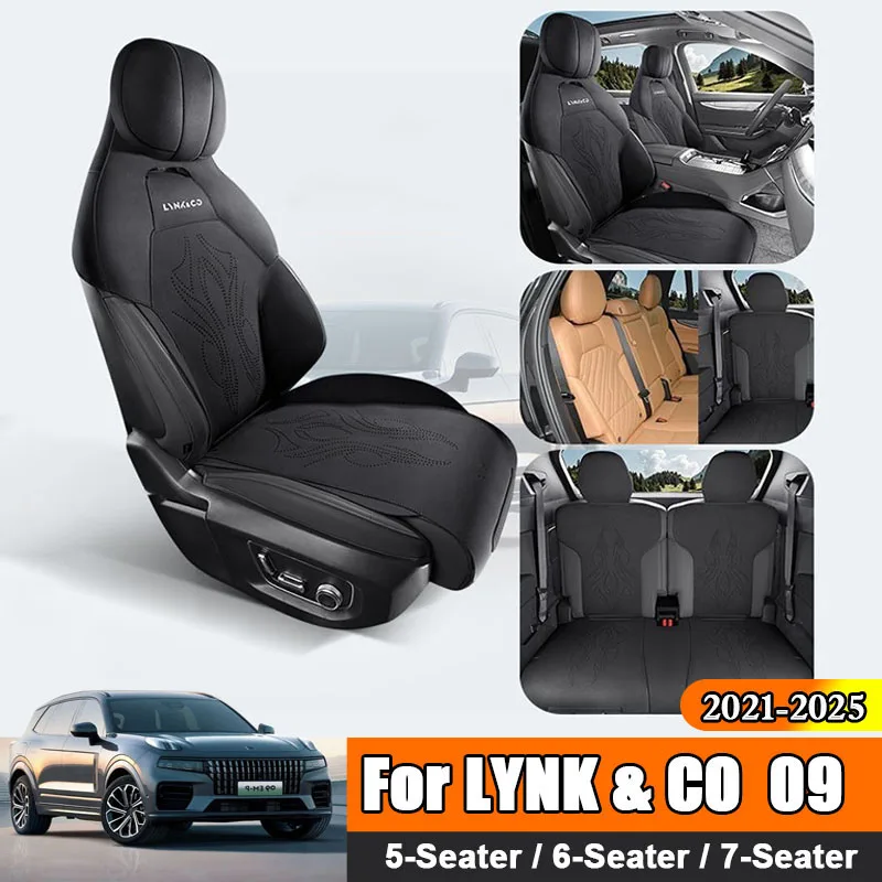 For LYNK & CO 09 2021-2024 2025 Car Seat Cover Cushion Full Set Interior Advanced Turn Leather Custom Auto Protector Accessories