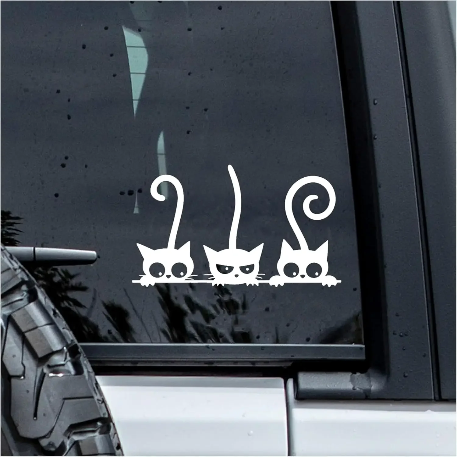 

1 шт. Наклейка с милыми котами, наклейка на окно автомобиля для любителей животных, наклейка с сердитым животным, устойчивая к погодным условиям, забавные автомобильные наклейки и стикеры для любителей кошек
