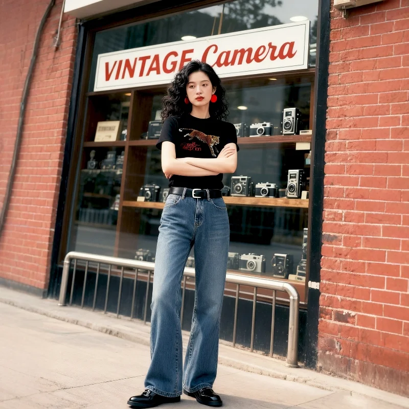 

Высококачественная модная дизайнерская хлопковая женская футболка с леопардовым принтом и буквами