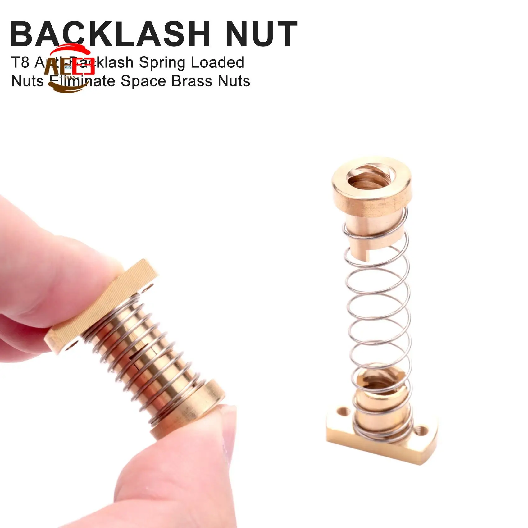 AEE3-2 Sets CR10 Z Axis T8 Anti Backlash Spring Loaded Nut Elimination Space Brass Nuts For Upgrade Ender 3S Ender 3 Pro