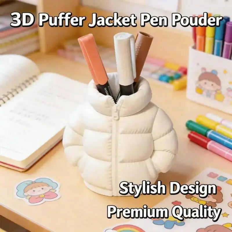 Personalized Pen Holder Modern Minimalist Style 3D Printed Down Jacket Storage Tube. Fashionable and Novel Desktop Decoration.