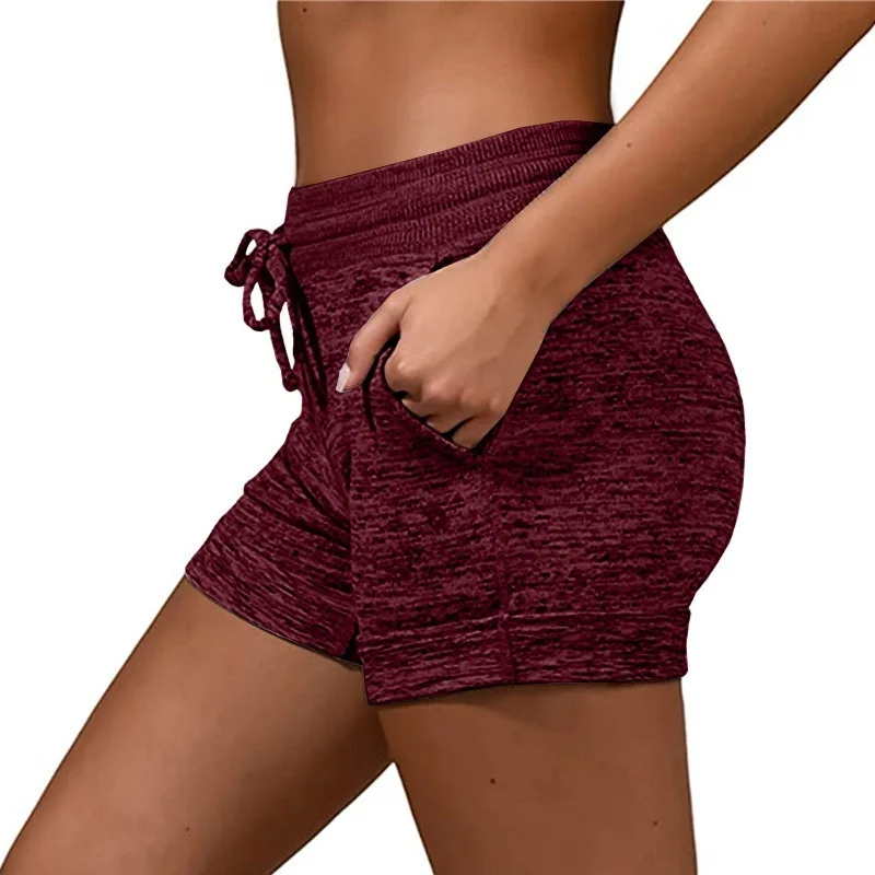 New Summer Women\'s Bottoming and Easy-drying Shorts Yoga Leisure Sports Waist Tie Elastic Shorts Women Pants Lady