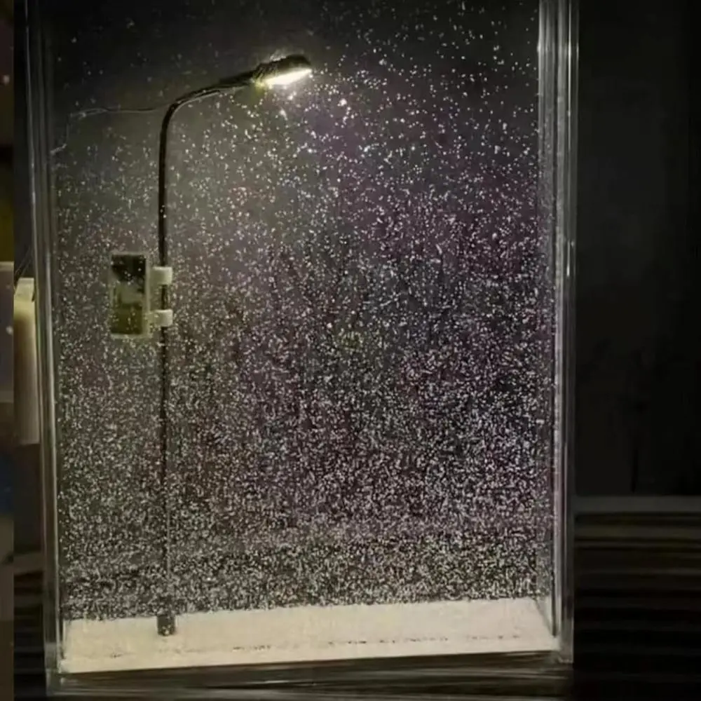 مواد DIY مشهد الثلج ضوء الليل ديكور عيد الميلاد ديكور سطح المكتب مصباح الشارع الليلي الثلجي اليدوية مع دمية رجل الثلج #4