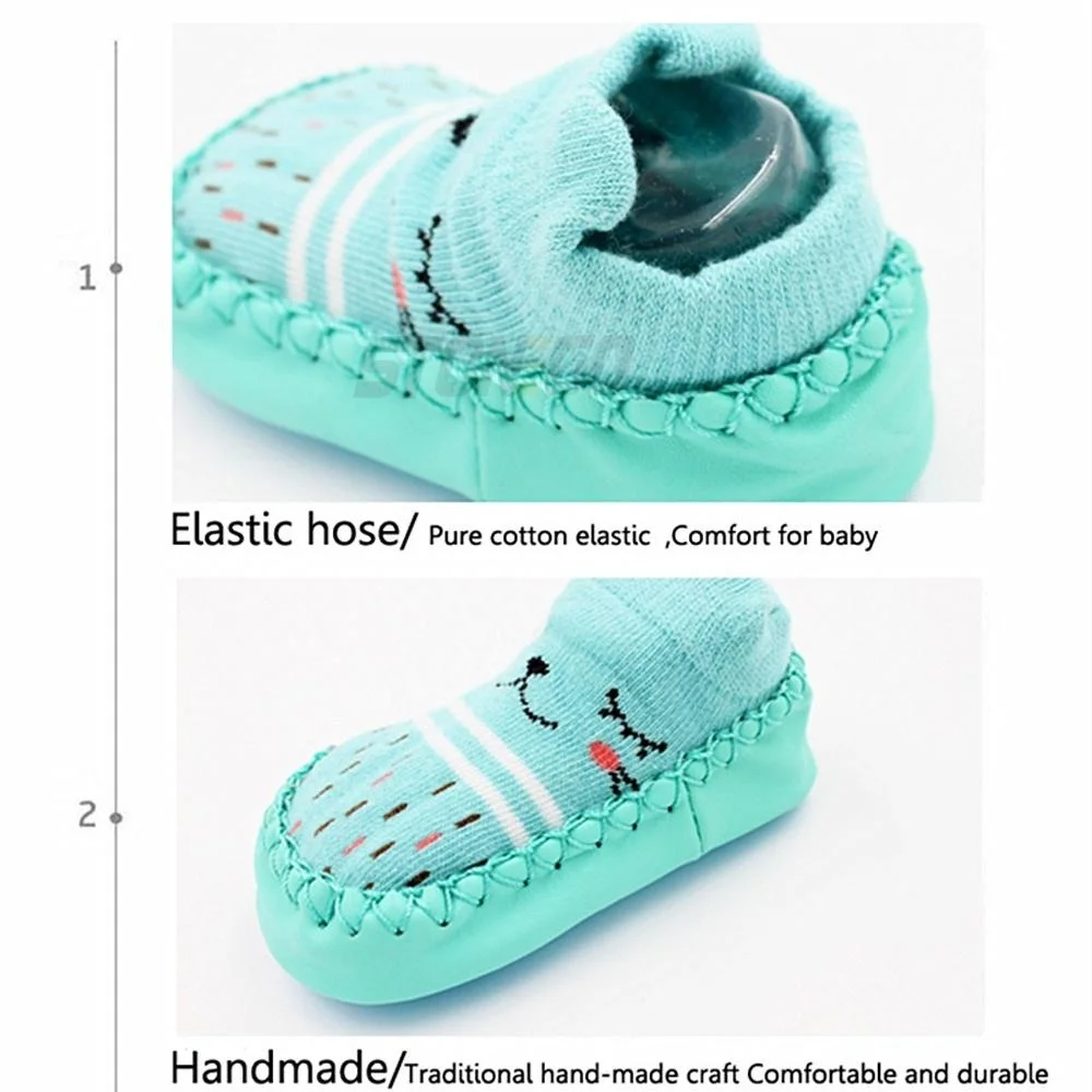 Baby Non Slip Socks with Rubber Sole Soft Cute Animal Design for Newborn Toddler First Walking Shoes