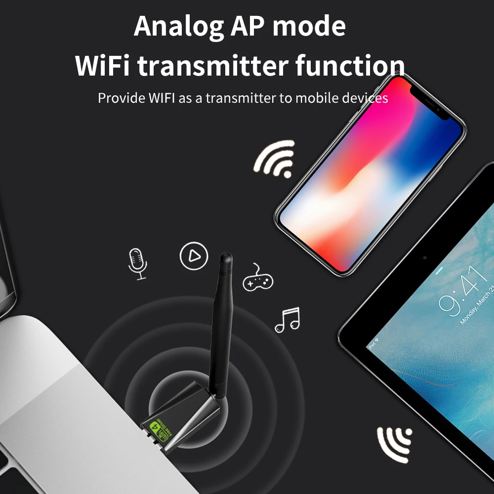 TISHRIC Wireless Mini USB Wifi Adapter Network Card 150Mbps 2.4GHz Wireless AC USB Adapter Ethernet Receiver For PC Laptop