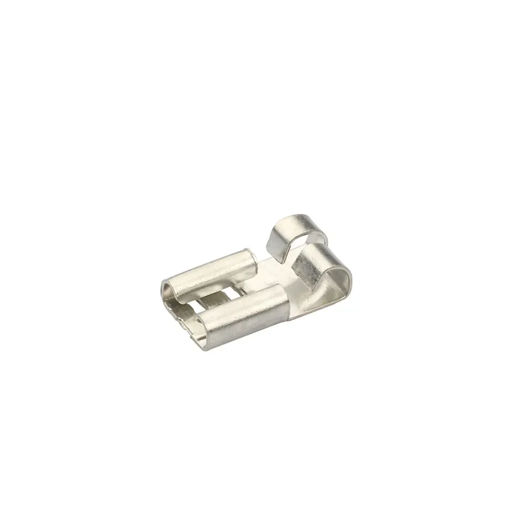 100pcs/lot 6.3 flag shaped L type air conditioner plug spring terminal  transparent sheath elbow wire
