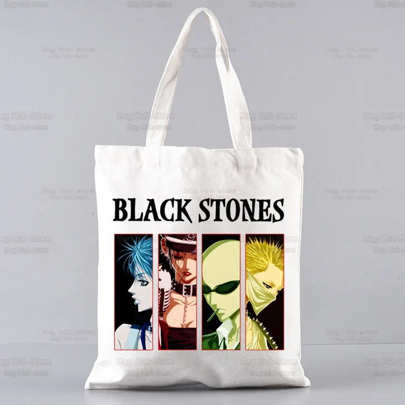 Nana Anime Black Stones NANA Osaki Vintage New Arrives Art Canvas Bag Totes Simple Print Shopping Bags Life Casual Pacakge