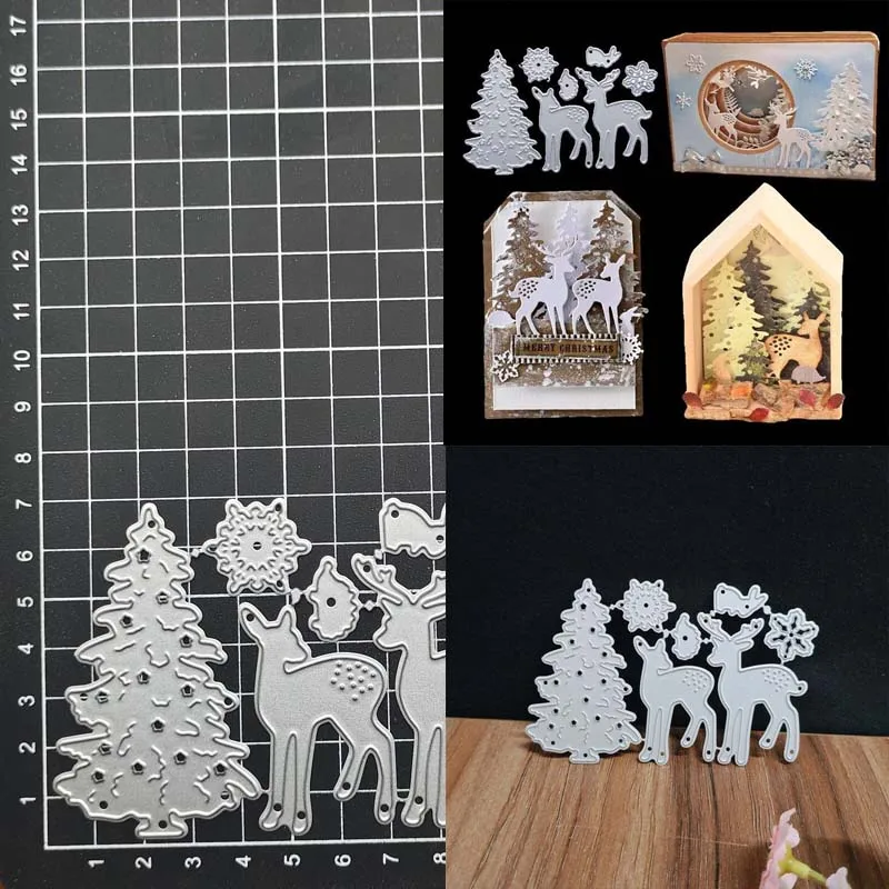 

metal cutting dies cut die mold Christmas Deer Tree decoration Scrapbook paper craft knife mould blade punch stencils dies