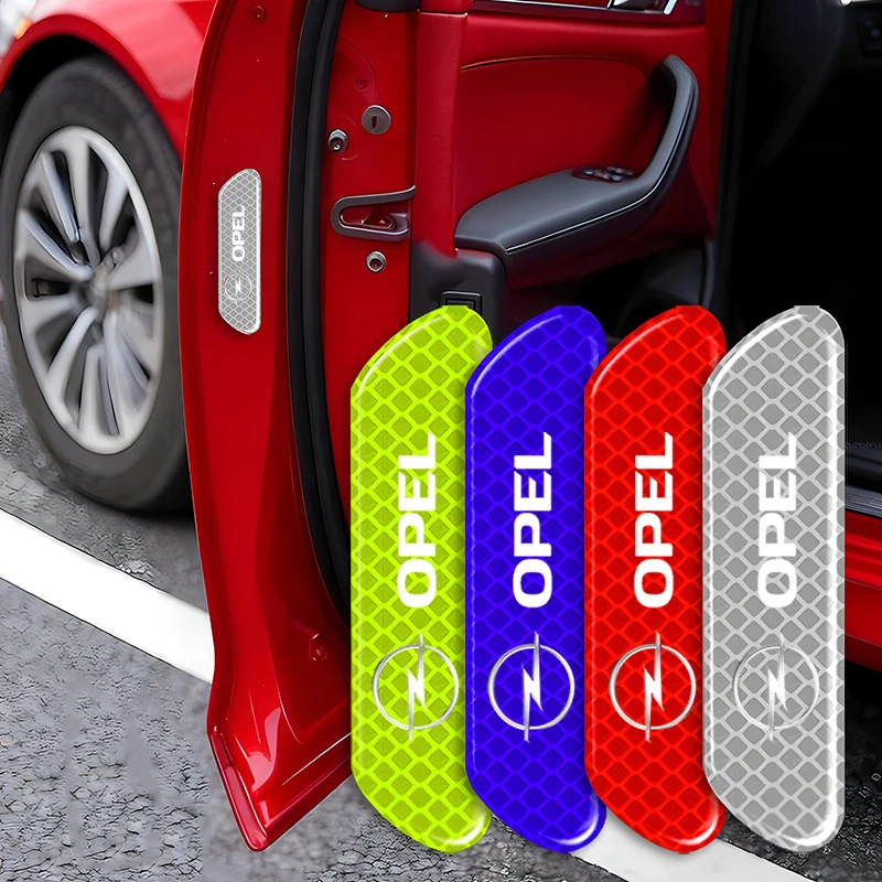 4PCS Reflective Car Door Sticker Safety Opening Warning For Opel Astra J Insignia Astra G Corsa Zafira B Mokka Vivaro Meriva