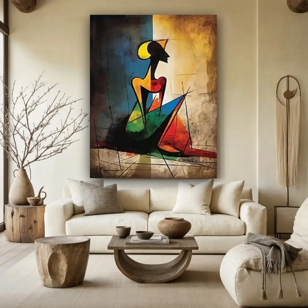 Handmade Canvas Photo On Panel Modern Wall Art Picture Girl Bedroom Abstract Oil Paintings Decor Living Room Salon Back Image