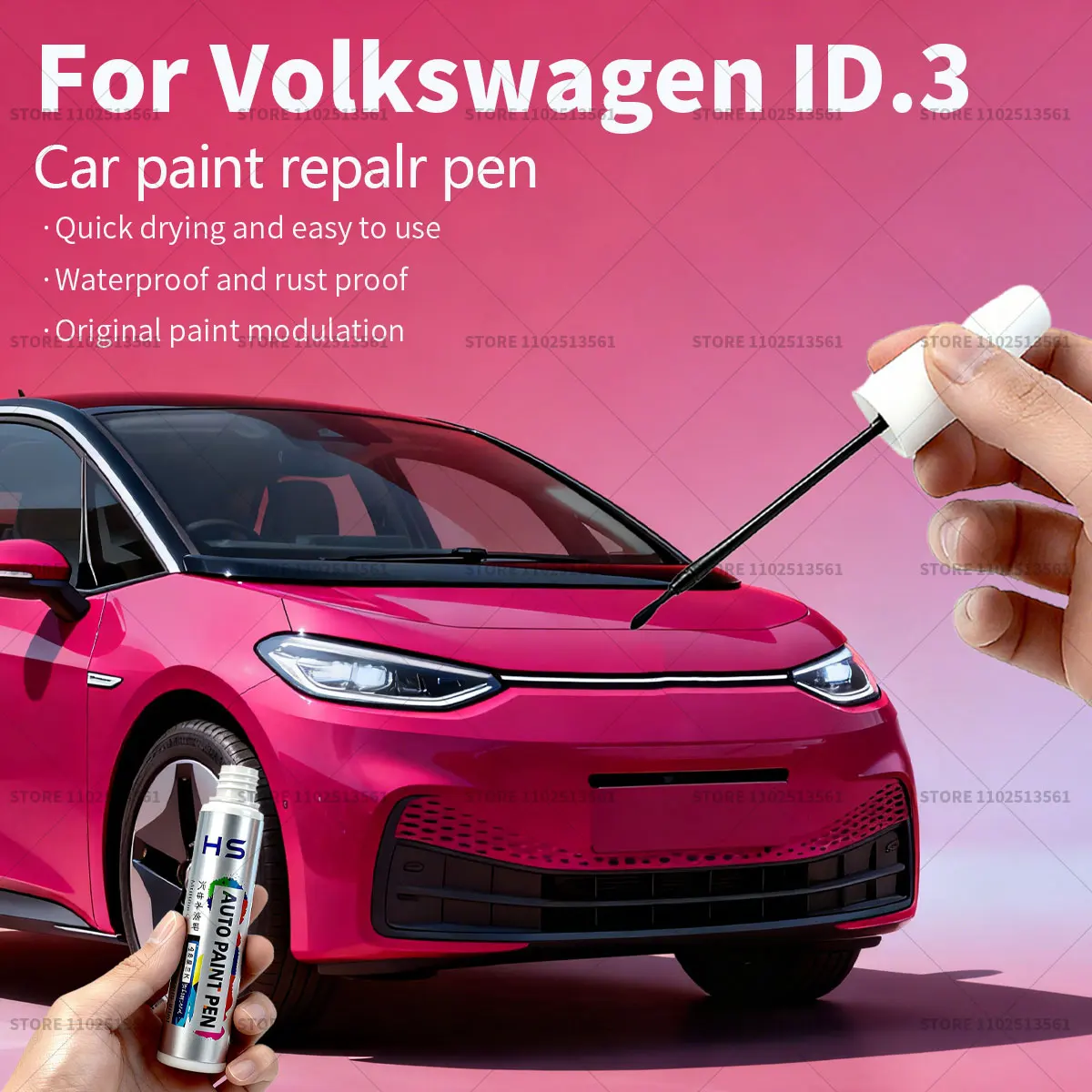 

Ручка для ремонта автомобильной краски, средство для удаления царапин, сделай сам, автоаксессуары, голубой, зеленый, LC6L, белый, LU9E, серый, LD7X для Volkswagen ID.3