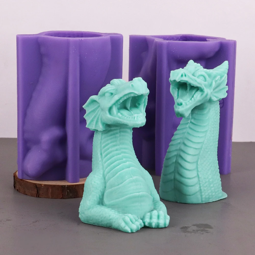 3D Wicked Dragon Candle Silicone Mold DIY Party Cake Decorating Tools Dragon Fondant Chocolate Moulds Desktop Craft Home Decor