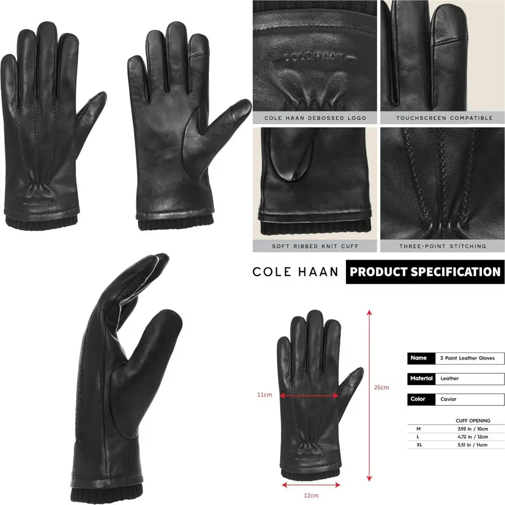 

Men's Premium Leather Gloves with Touchscreen Compatible Thumb and Index Finger for Enhanced Smartphone Use