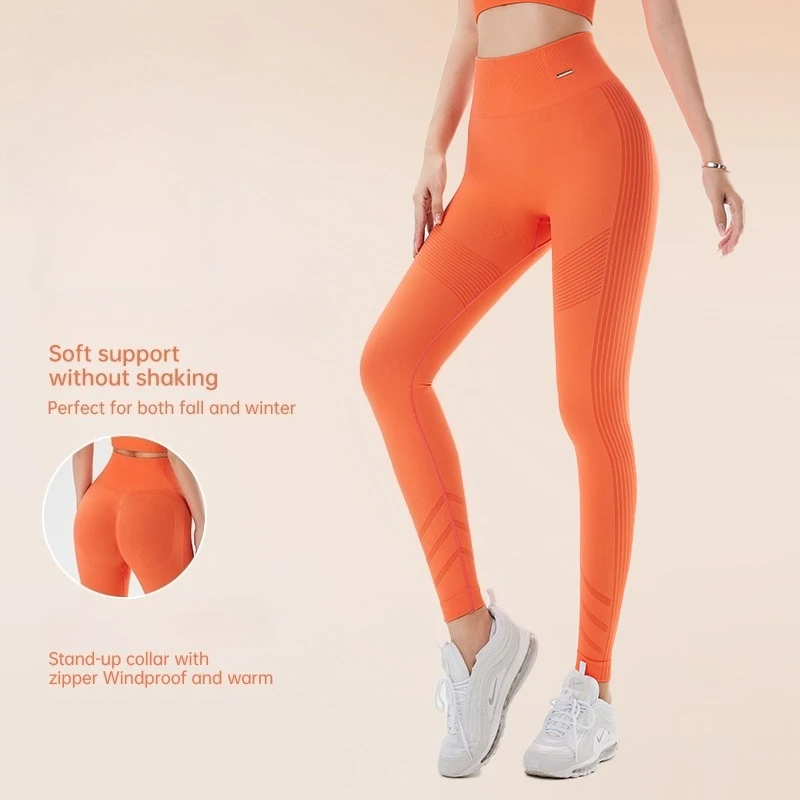 Elastic High Waist Leggings Women Knitted Solid Tights Seamless Butt Lift Fitness Yoga Fashion Skinnly Gym Sports Leggings