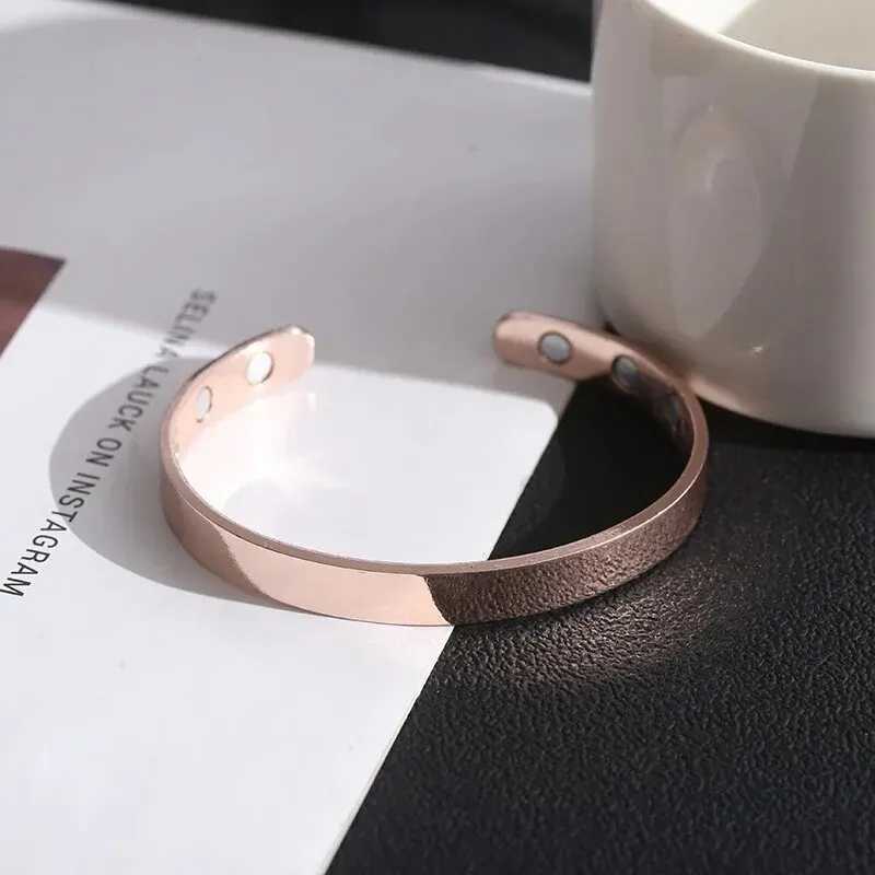 Magnetic Energy Bracelet, European and American Jewelry, Rose Gold Magnet Open Bracelet, Men's and Women's Jewelry