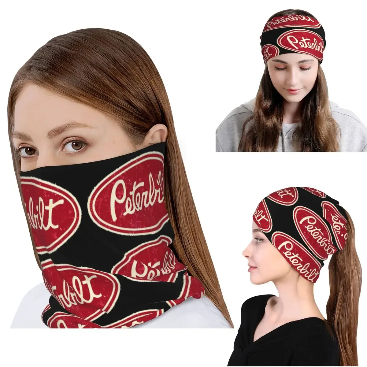 Peterbilt Truck Racing - Pañuelo para el cuello con logotipo de carreras, bufanda, diadema multifunción, gorro, unisex, para adultos, para todas las estaciones