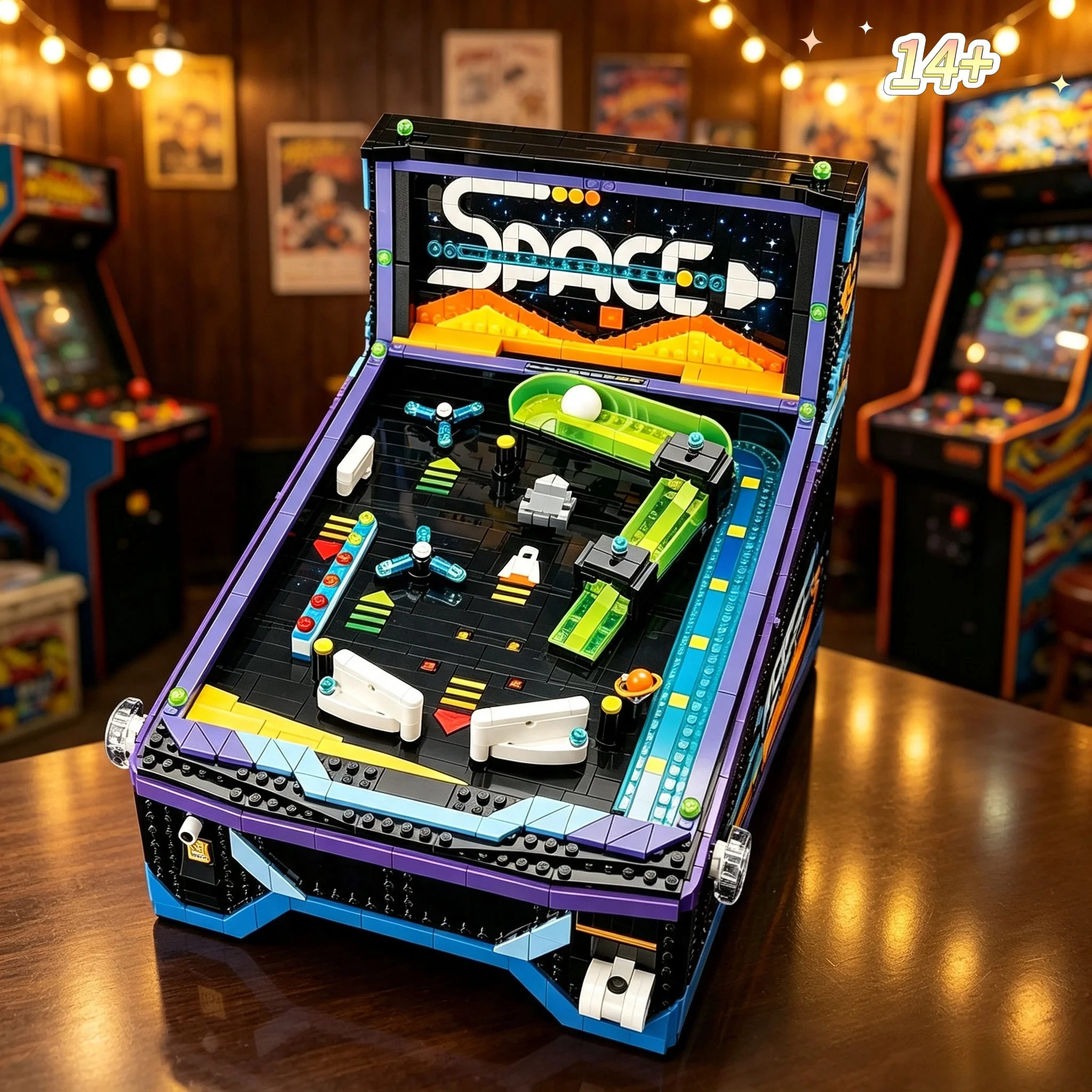 2026 NEW Retro Games 2274pcs Pinball Machine Building Blocks Bricks with Astronaut Figures Assembled Model Christmas Gifts