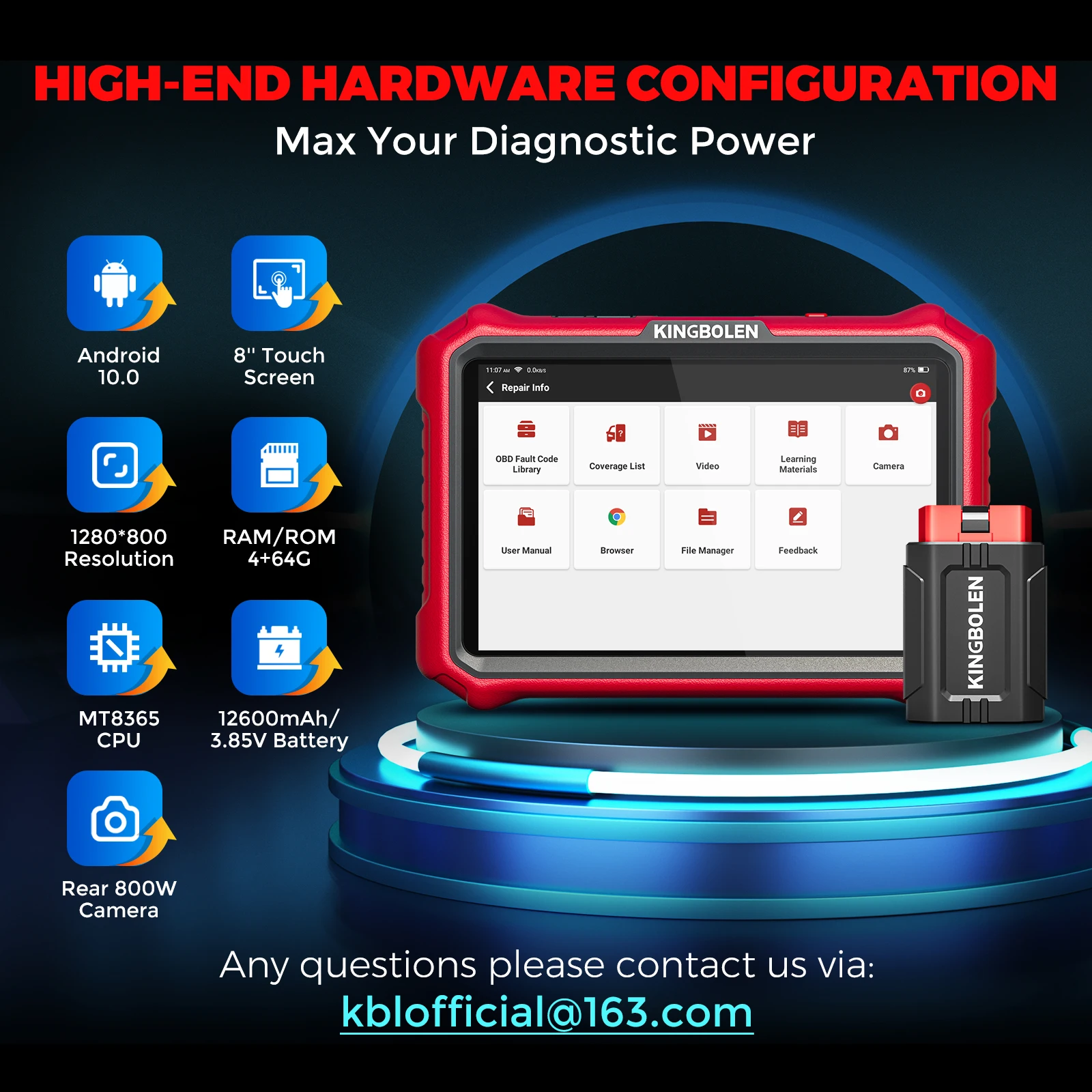 2025 Ver KINGBOLEN K8 PRO آلة التشخيص لجميع السيارات 34+ إعادة تعيين وحدة التحكم الإلكترونية الترميز جميع النظام Obd2 أداة تشخيصية مخصصة