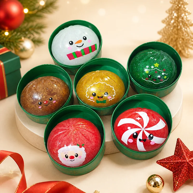 New Santa Claus Elk Dumpling Shape Stress Relief Squeeze Toy Christmas Party Favor Toys Gifts For Adult