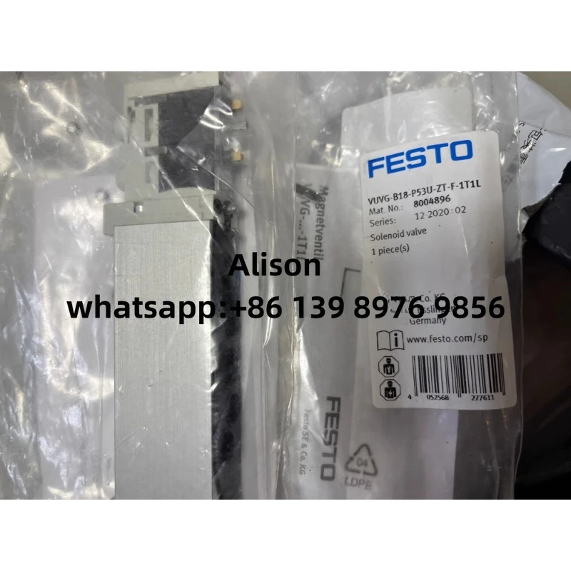 

FESTO 8004896 VUVG-B18-P53U-ZT-F-1T1L solenoid valve