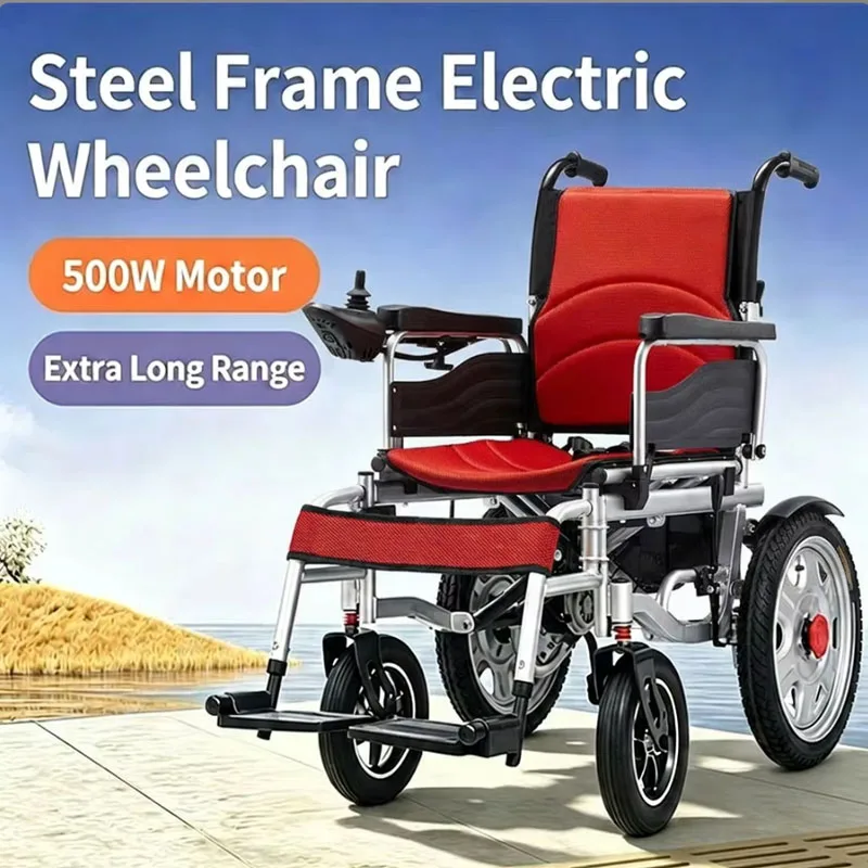 500W Motor Electric Wheelchair Elderly Lightweight Folding Electric Wheelchair For Disable Travel Wheelchair