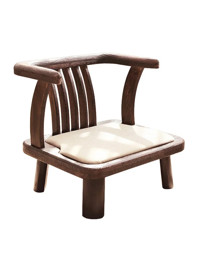 

Customized solid wood small chair backrest household tatami Japanese bay window drinking tea armchair