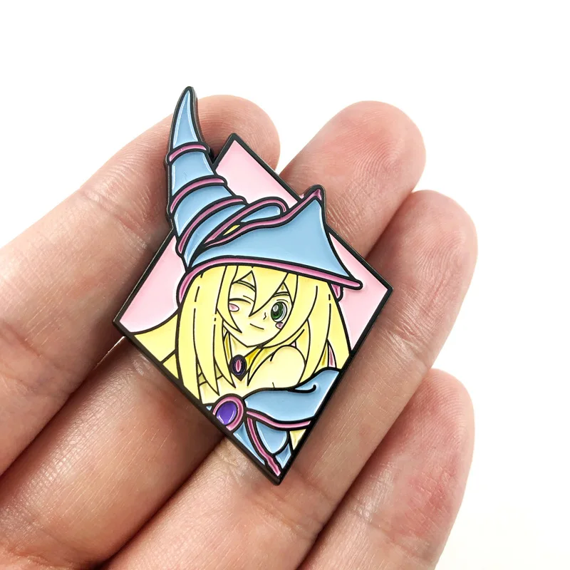 Cute Dark Magic Themed Maiden Metal Pin Anime Style Brooch Jacket Daily Decor Ornament Badge