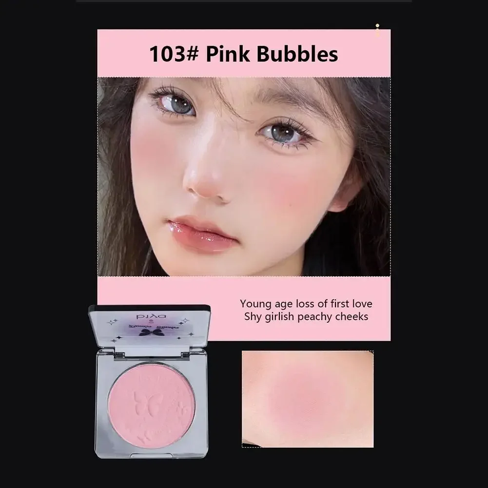 Heallor Natural Single Color Blush Matte Cheek Tint Waterproof Face Contouring Cosmetics Blush Powder Brighten Face Soft Female