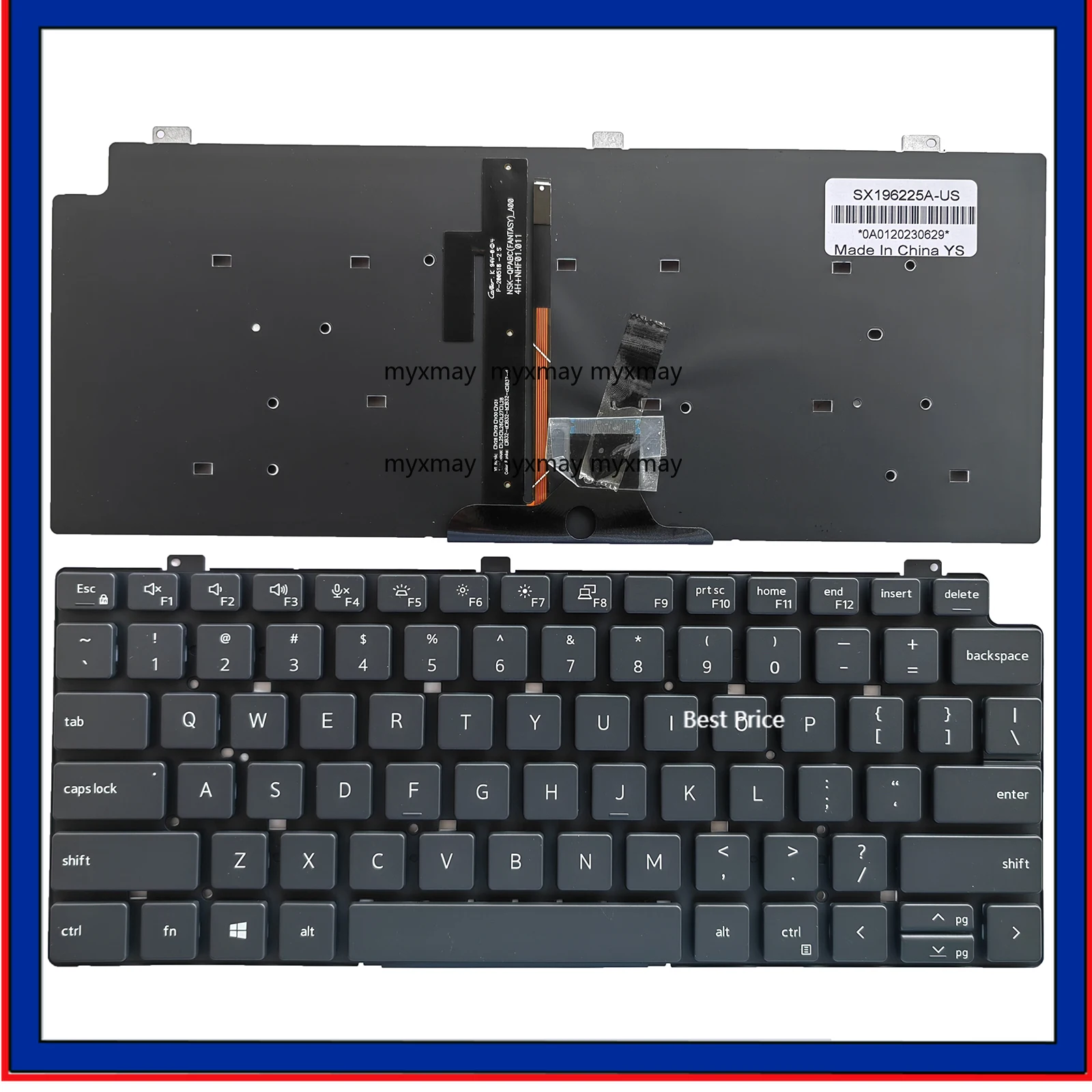 

US Laptop Keyboard for DELL Latitude 7310 6J5CD 7310 2-in-1