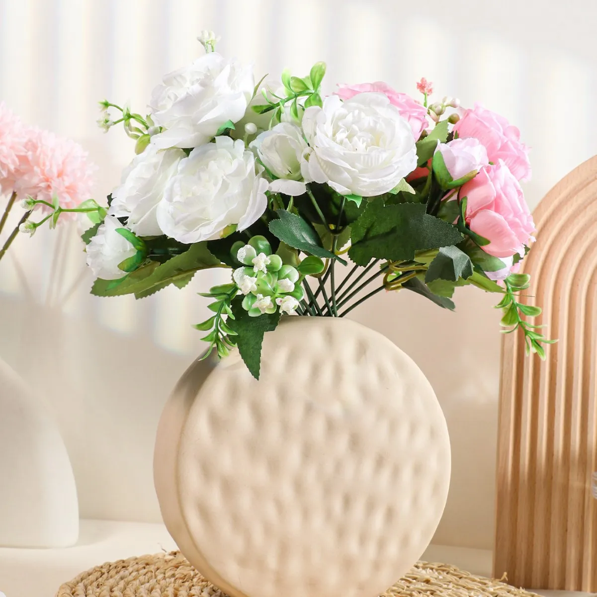 

C5 Home Decor Artificial Silk Rose Flowers Bouquet 5 Head Fake Flower Home Garden Decoration Bride Wedding Roses Fake Flowers