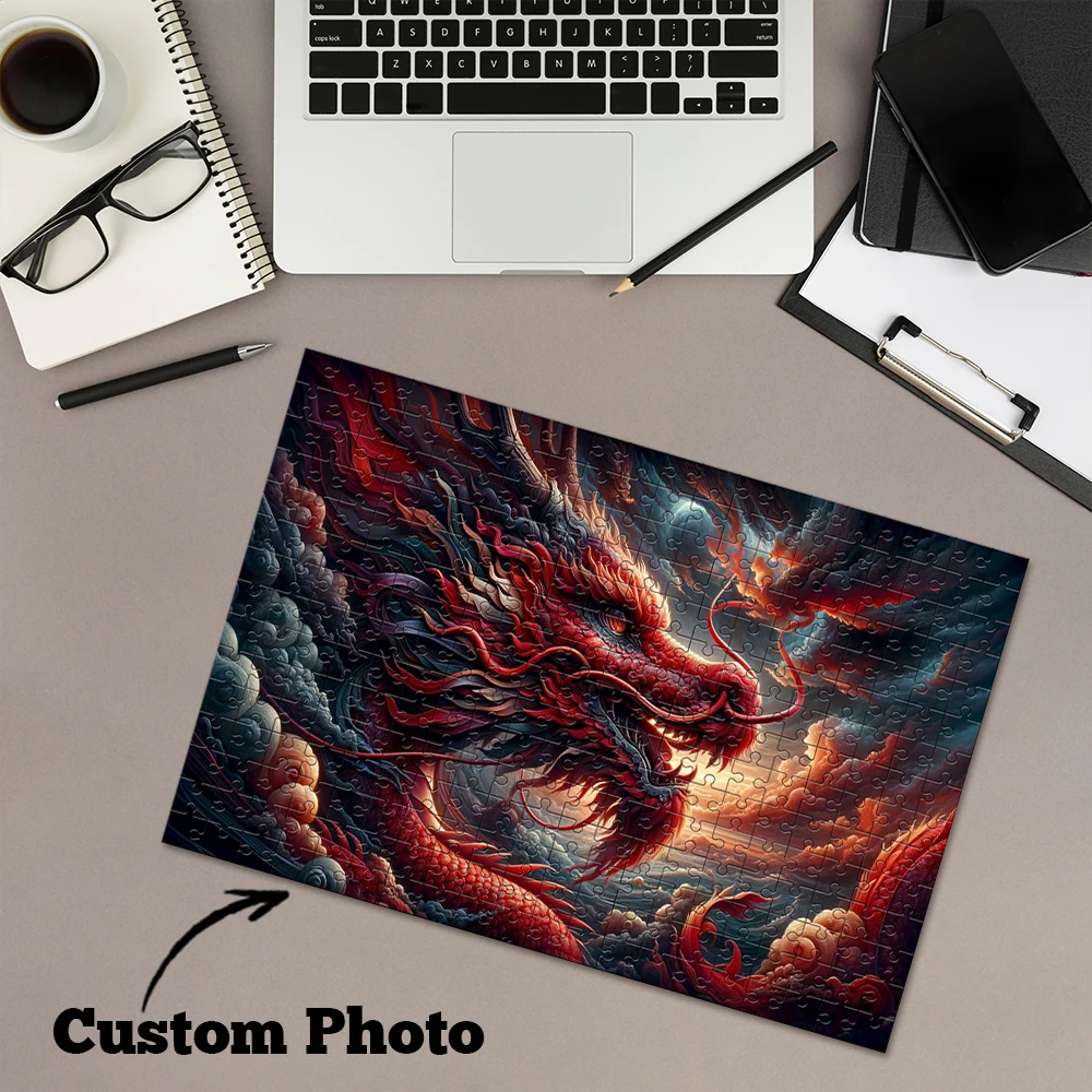 35/150/300/500/1000 قطعة النار التنين صور مخصصة شخصية الضغط الألغاز بازل قطع فسيفساء الألغاز المخصصة في الصور