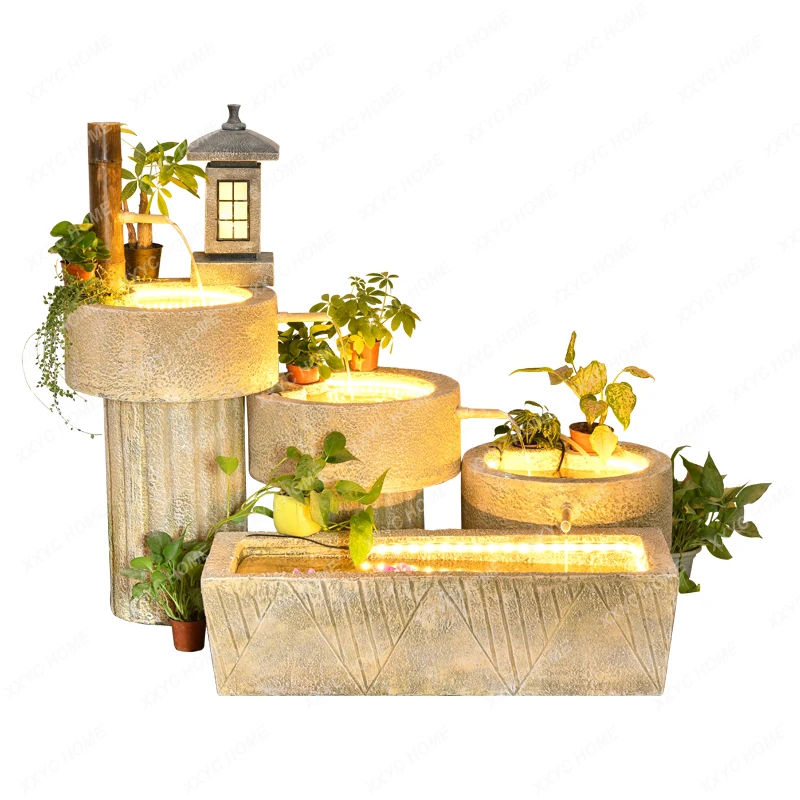 Water Fountain Decoration Indoor Balcony Home Garden Courtyard Landscape Rockery Fish Pond Decoration