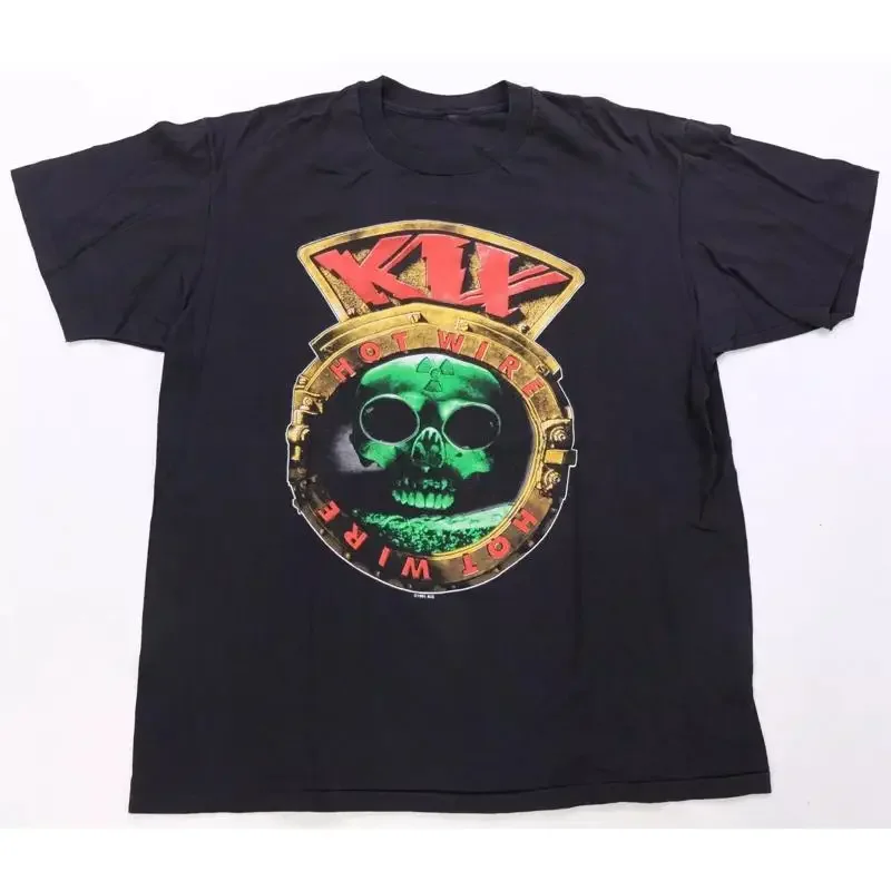 Vtg Kix Hot Wire Tour Rock Band Cotton Black All Size T Shirt For Men Bt027