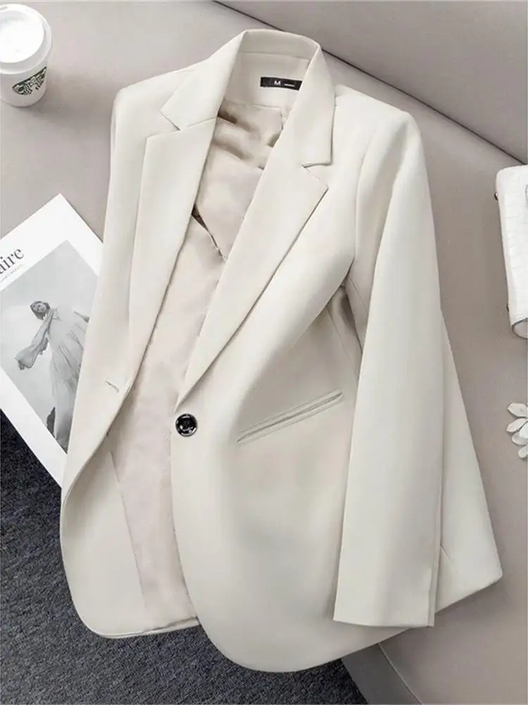 Black Casual Thin Suit Jacket for Women Spring Autumn New Style Korean Version Small Size Large Size Elegant Korean Style