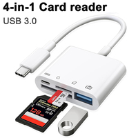 4 in 1 USB OTG Card Reader Compatible SD/TF Card Camera Memory For iPhone Samsung huawei xiaomi Fast Charging Type C Port