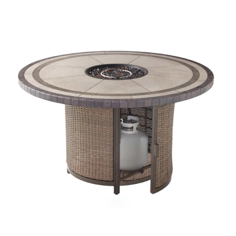 

Nordic outdoor table and chair combination, imitation rattan plastic, backrest rattan tables and chairs