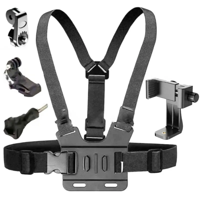 Chest Strap Mount Belt for Mobile Phone iphone 14 Holder Chest Strap for GoPro Hero 11 10 9 8 DJI Action Camera Accessories POV