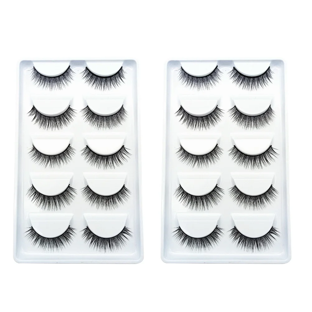 10 pares de cílios postiços design natural menina beleza cílios maquiagem acessório uso simples cosméticos cílios postiços profissional