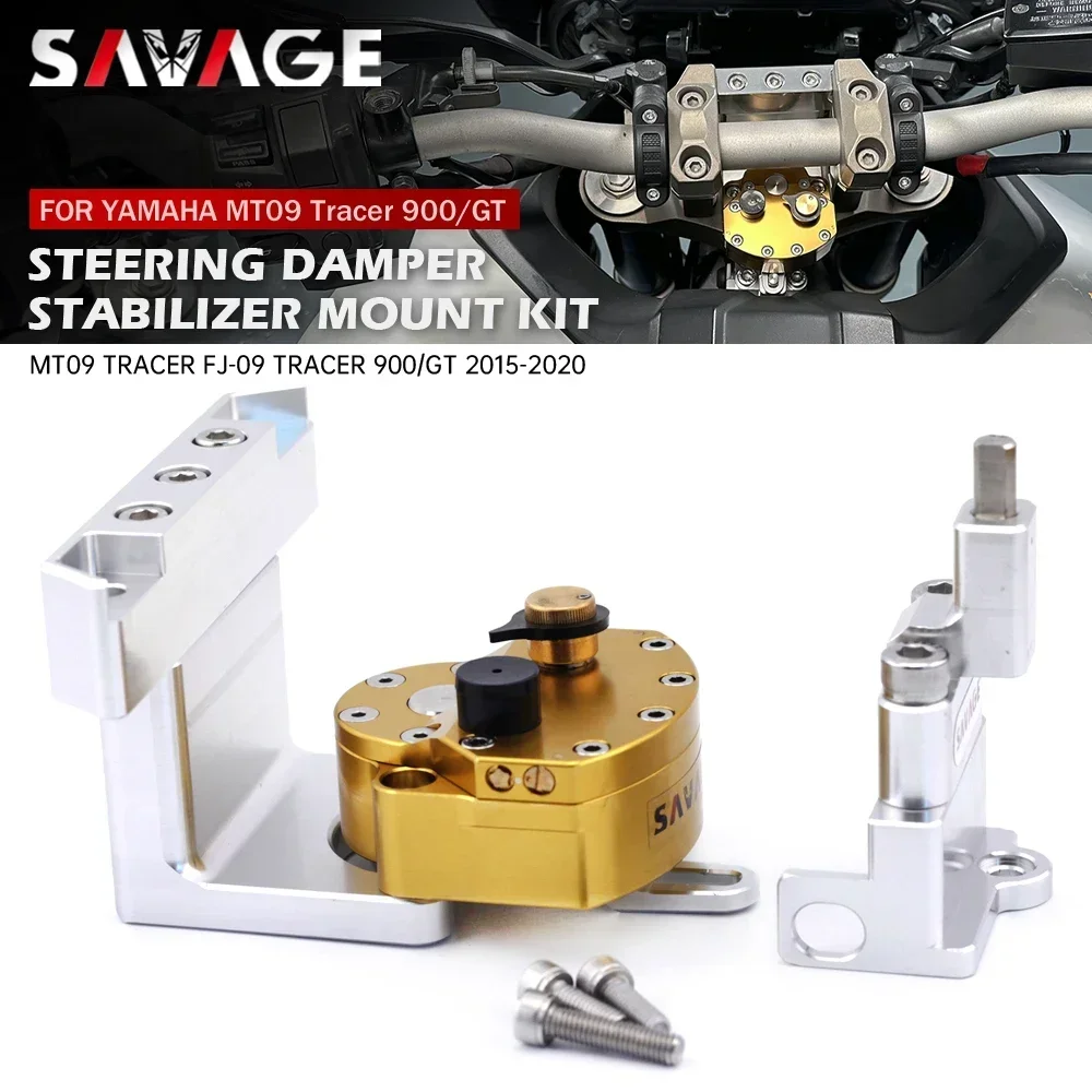 SAVAGE Steering Damper Stabilizer For YAMAHA MT09 Tracer 900/GT FJ-09 2015-2020 Motorcycle Shock Absorber Kit Reversed Safety