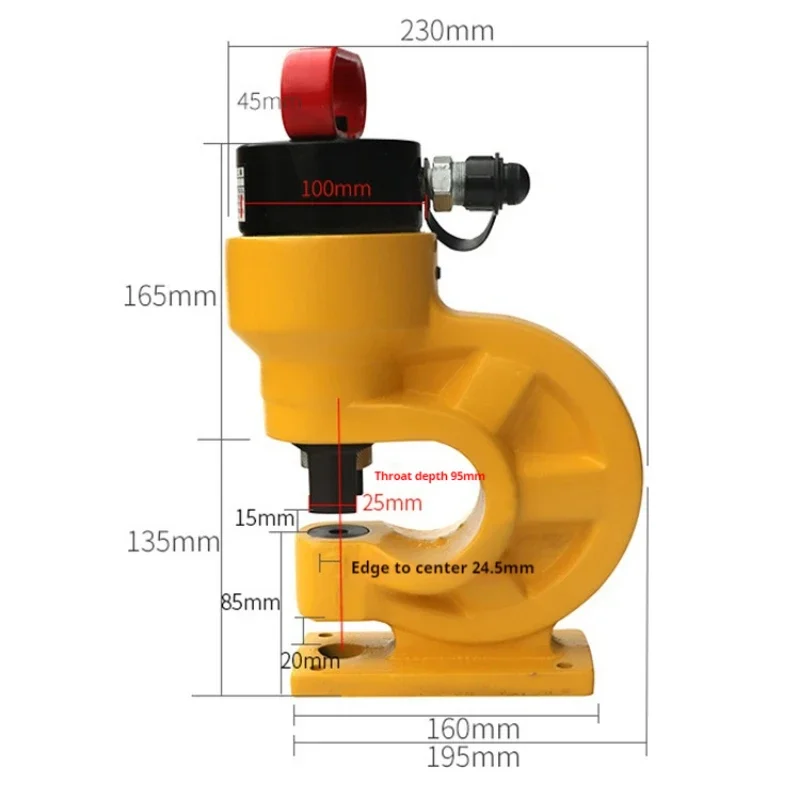 Hydraulic Hole Punching Tool 31T Hole Digger Force Puncher Smooth For Iron Plate Copper Bar Aluminum Stainless Steel.