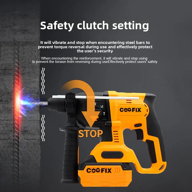 

Brushless cordless hammer impact drill electric pickaxe electric drill dual-purpose impact drill dual-purpose