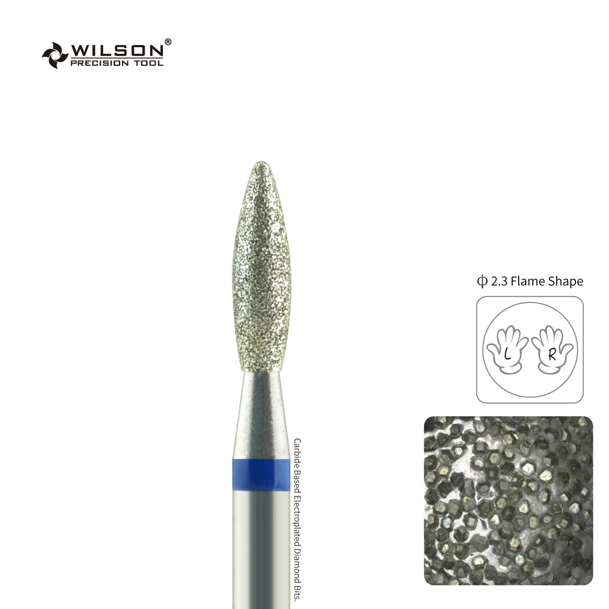 Flame Shape Diamond Bit With Tungsten Carbide Base Pieza De Baja Velocidad Dental Bur