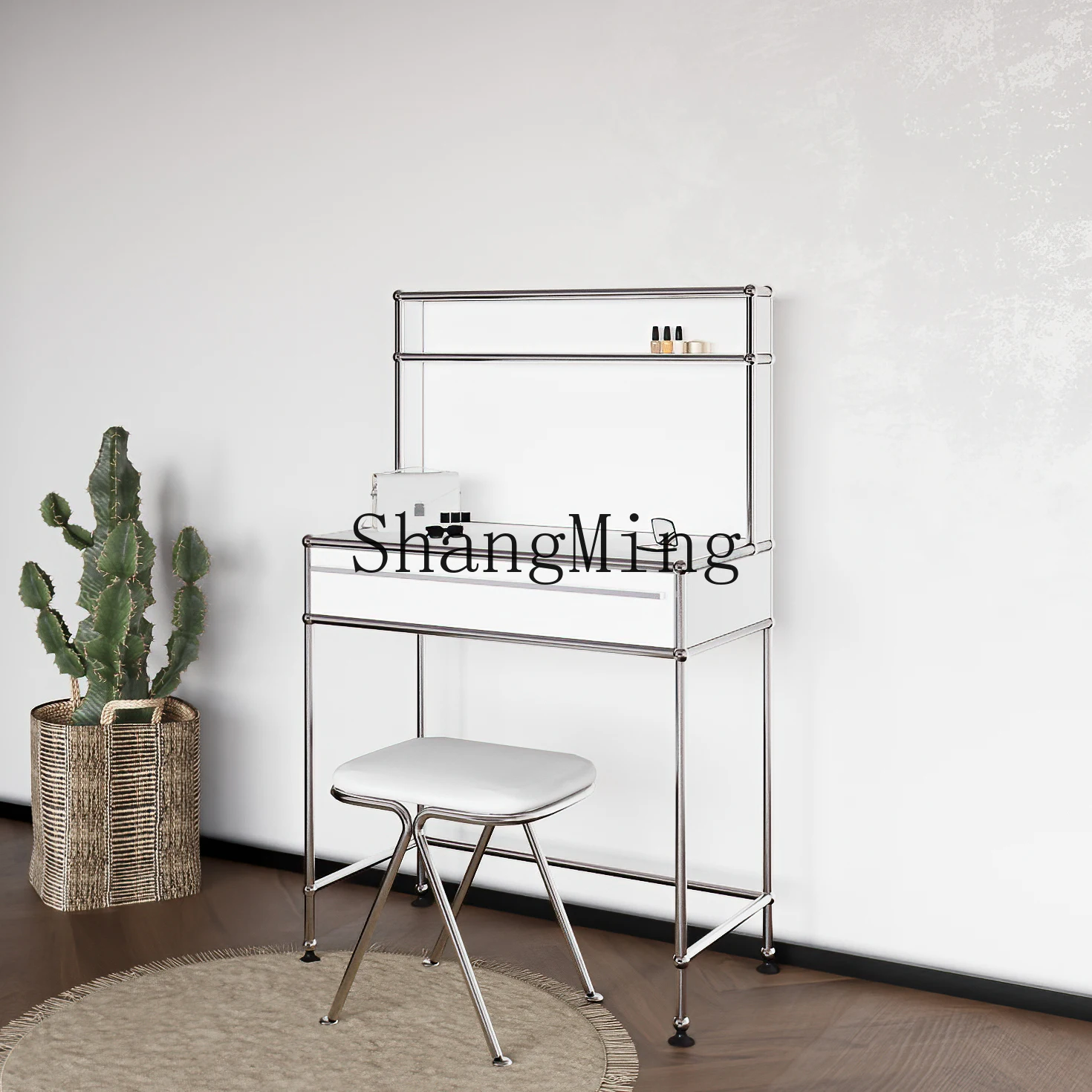 

ZYY new high-end dressing table with drawers makeup table small apartment desk integrated bedroom stool