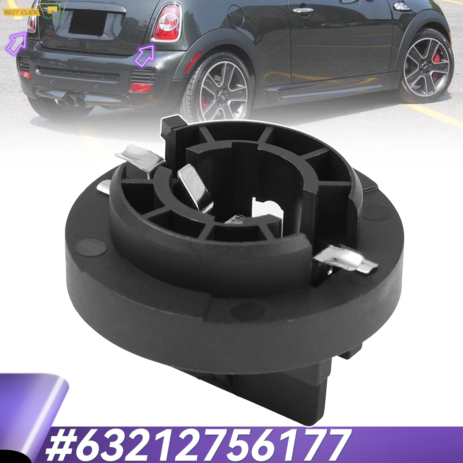 Fits For BMW MINI COOPER R56 R57 R58 R59 R61 Car Rear Tail Light Bulb Bracket Socket Holder Base 63212756177 2756177 Accessories