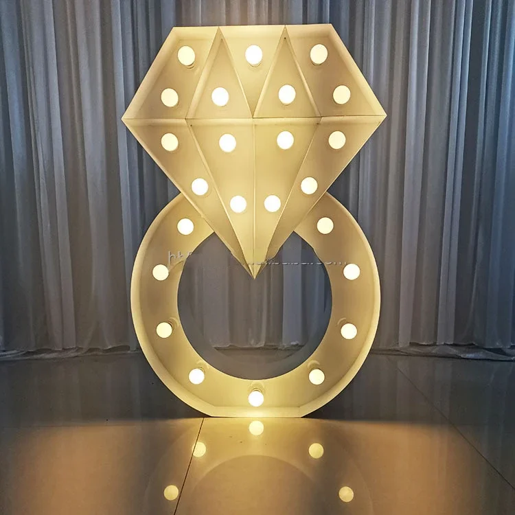 Fashion Diamond necklace design LED Light up Number Letter Decoration for Wedding Event Party