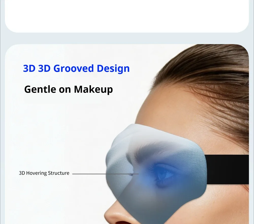 Neue Dreamlight 4S Pro Memory Foam Augenmaske mit Vollschattierung für Entspannung und Schlaf, Lichtblockierend für Besseren Schlaf, Weiche Augenmaske aus Reiner Seide – Detail 7