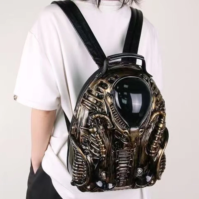 Fashion casual backpack personality 3D alien monster backpack backpack computer bag backpack men's and women's backpack