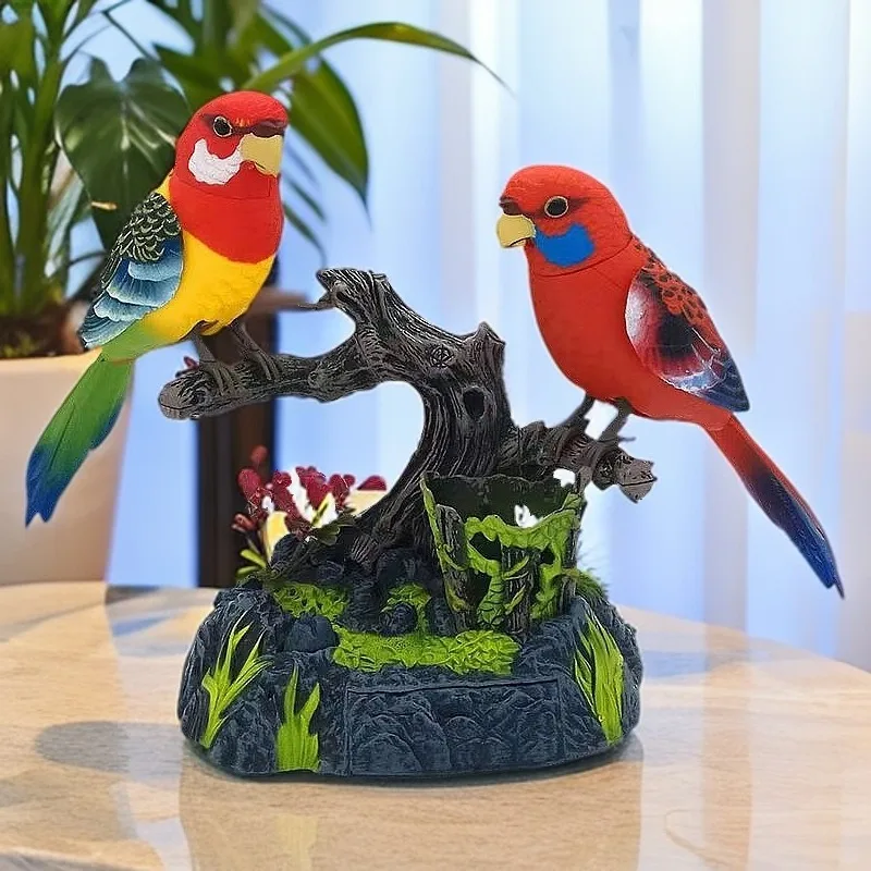 歌うさえずる鳥のおもちゃ 人工玩具 リアルな動物 電動 屋外装飾 シミュレーション鳥 音を出す 鳥の鳴き声 樹木