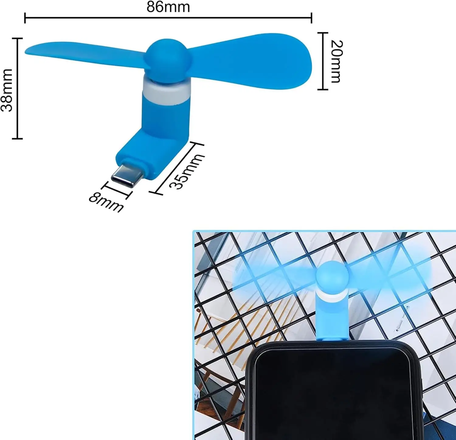 4/2/1Pcs Type-C Mini Portable Micro Fan Mobile Phone Mini Fan Charging Treasure Cooling Fan USB Gadget for Outdoor Activities